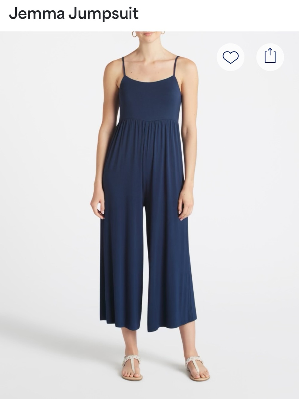 Z Supply Navy Wide-Leg Spaghetti-Strap Jumpsuit